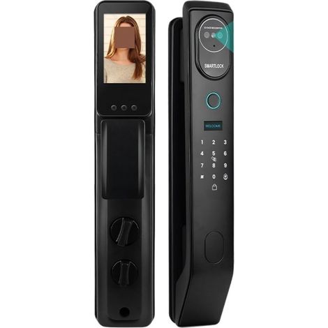 Serrure de Porte Intelligente 3D, caméra de sécurité, Empreinte Digitale, Mot de Passe, biométrique, clé électronique, déverrouillage for la Maison(V8 6068R) (1/2)