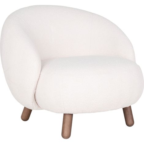 Fauteuil pour enfant 76x80x68 cm en tissu blanc et pieds naturel (1/5)