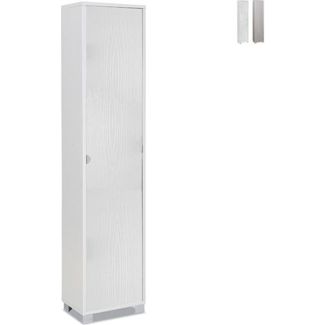 Armario mueble con puerta de unidad de almacenamiento 4 estantes ajustables Tibet - Blanco