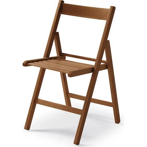 Silla plegable de madera nogal 79x42,5x47,5cm (1/3)