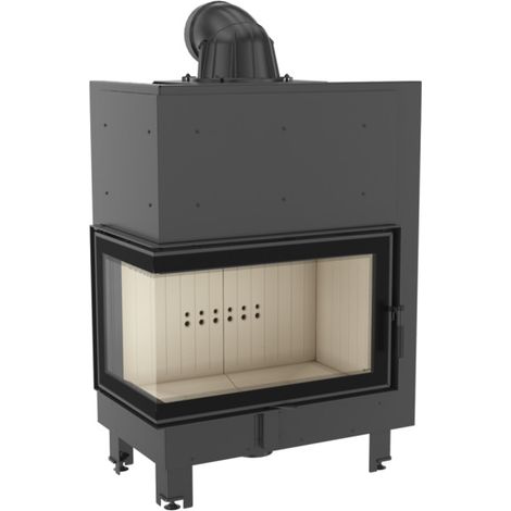 Insert cheminée MBO 15 BS vitre à gauche vitre courbée + 4 bouches recuperateur (1/5)