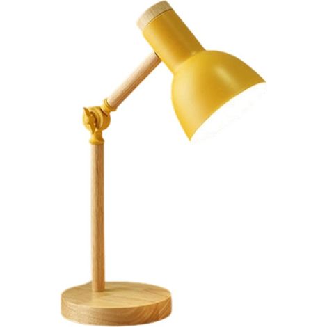 Lampe de chevet - lampe de table en bois, lampe de table créative et flexible (jaune) (1/5)