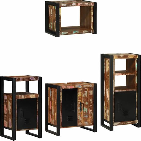 Maison Exclusive - Set di mobili per il bagno 4 pcs Legno Recuperato Massello