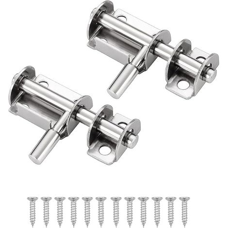 Loquet Porte Targette Tempete Interieure Exterieur Petit Verrou Inox Convient Aux Portes de Jardin Fenêtres Entrepôts Argent (1/5)