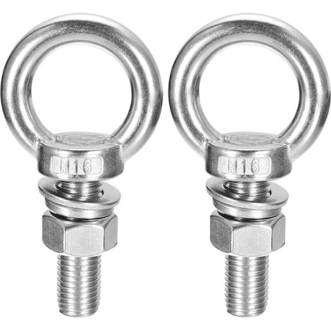 Levage Œil Boulon, 1 Ensemble M16x50mm Œil Boulon avec Écrou Rondelle 304 Inox Acier Épaulement Levage Anneau Œil Boulon pour accrochage Article (1/5)