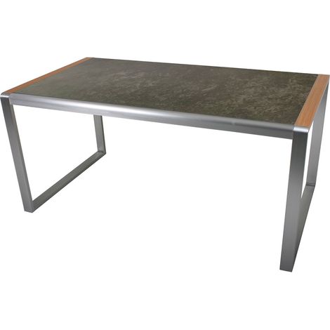 Gartentisch GARDA-120 mit Glastischplatte in Granitstein Optik, B/H/T: ca. 160/74/90 cm (1/2)