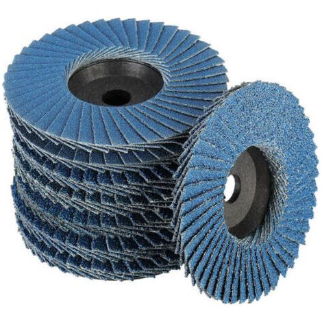 Lot de 8 disques abrasifs à lamelles,Disques abrasifs à lamelles,Ø 76 mm x 10 mm Grain 40/60/80/120, pour métal, acier et bois, Recouvert de Disques à lamelles Disques abrasifs,（bleu）-- (1/5)