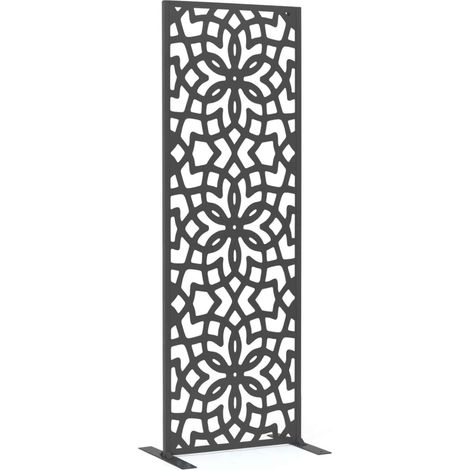 Idmarket – Panneau décoratif métal ajouré 150 x 50 cm – Résistant aux intempéries – Design moderne gris – Pour aménagement extérieur