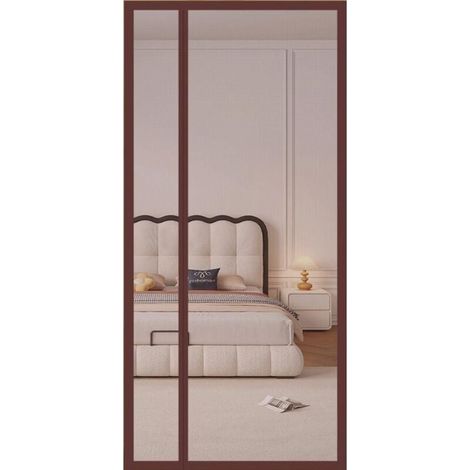 ZVD Porte moustiquaire magnétique à ouverture latérale, 110 x 220 cm (marron) (1/4)