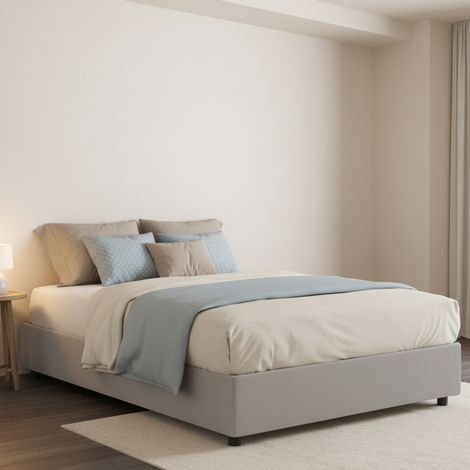 Lit une place et demie Anahi, Matelas Inclus, Fabriqué en Italie, Blanc (1/4)
