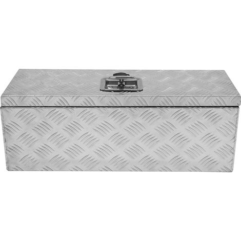 Caisse à Outils de Transport en Aluminium 35L, Damier Métal Résistant, Fond & joints doublés renforcés en caoutchouc, Malle Coffre Solide pour Camion Van, 660 x 230 x 230mm [Verrou & 2 clés INCLUS] (1/5)