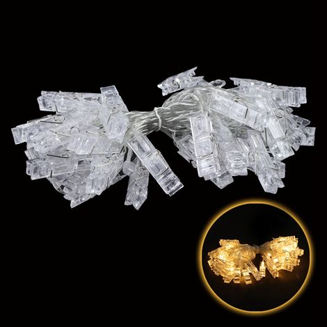 Guirlande lumineuse à piles, 40 LED, 6 m (19,7 pi), pour tente, intérieur et extérieur. (1/5)