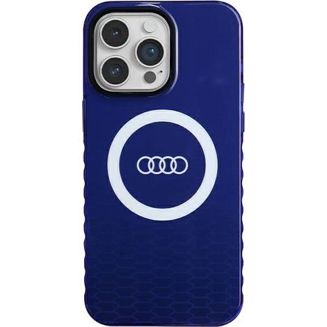 Audi IML MagSafe Hülle mit großem Logo für iPhone 14 Pro Max (6,7 Zoll), blau/marineblau, Hartschalenetui, AU-IMLMIP14PM-Q5/D2-BE (1/5)