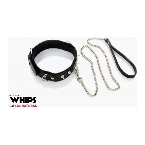 Collar de esclava con látigo y correa
