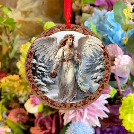Angel - Bois - Décoration De Noël - Accrochage Prêt - Couleurs Pastel - Pour Arbre De Noël Et Intérieur - Lot De 6 (1/5)