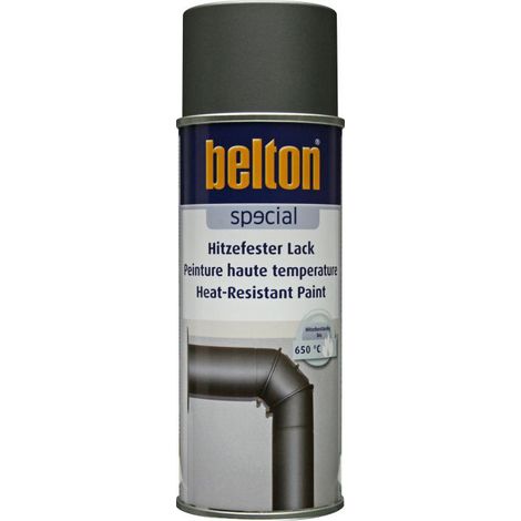 Bombe spéciale haute température 650° – Peinture gris fonte 400 ml – Résistante aux chocs et à l'humidité – Application facile pour radiateurs – Belton
