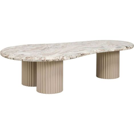 Table de Café Élégante en Marbre de Toronto - Beige marbré élégant (1/5)