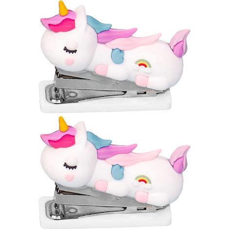 Lot de 2 agrafeuses licorne mignonnes, agrafeuse pour étudiants, agrafeuse manuelle, agrafeuse de bureau à main. (1/5)