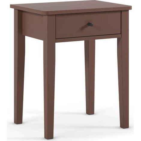 Mesita de noche para dormitorio modelo Barton, 1 cajón acabado terracota, 36.4cm(ancho) 55cm(alto) 46cm(largo)