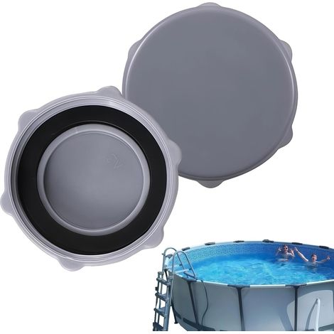 Lot de 2 bouchons de valve de vidange universels pour piscine hors-sol et piscines, résistant aux UV, pièces de rechange (gris) (1/5)