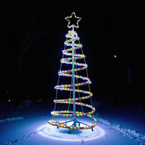 1.5M LED Spiral Tower Christmas Tree Display (1/2)