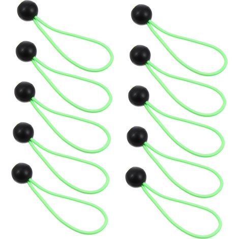 Lot de 10 Cordons Élastiques à Boule Noirs Sandow, Haute Élasticité, Corde D’arrimage Résistante pour Camping et Fixation de Bâches en Extérieur