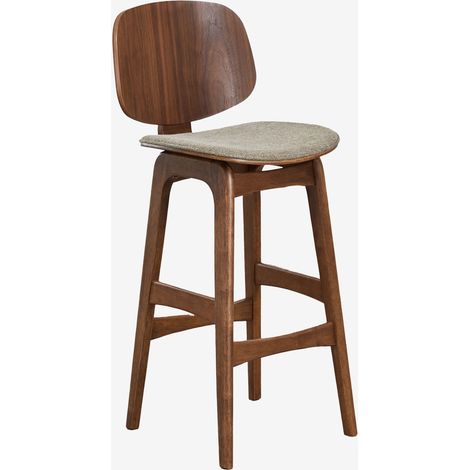 Sgabello alto in legno e rivestito Canada SKLUM            