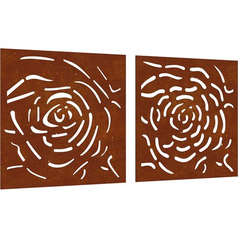 Décorations murales jardin 2 pcs 55x55 cm design de rose (1/5)