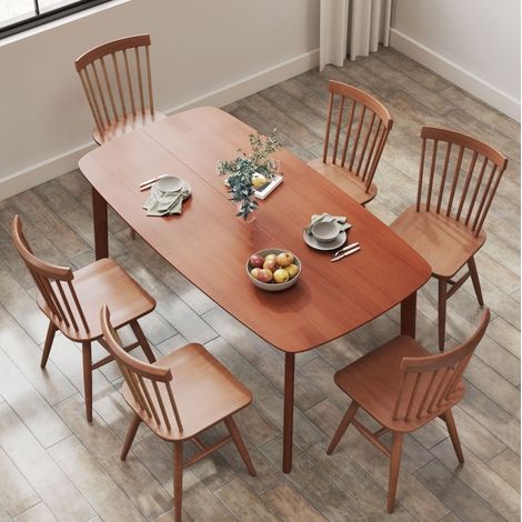 Esstisch Küchentisch 150x80 cm Holz Braun OKMYHOME (1/4)