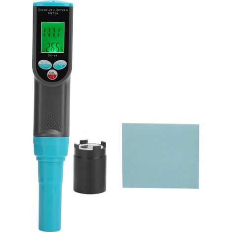 Medidor de oxígeno profesional y portátil: analizador de oxígeno con medición de temperatura y pantalla LCD retroiluminada. Alta precisión: 0–199,9 % / 0–16,50 ml/g. Para acuicultura, piscinas y agua (1/5)