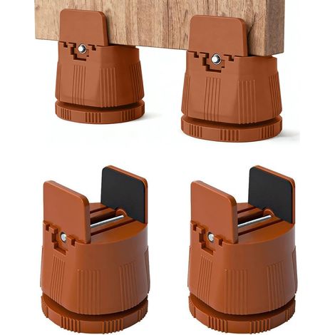 4 Pièces Rehausseur de Meuble 6-8 cm - Rehausseur Réglable pour Lit avec Pince à Vis pour Pieds de 10-50mm - Rehausseurs Robustes pour Lit, Canapé, Table et Chaise - Inclus Tournevis (1/5)