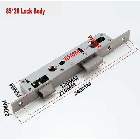 Serrure à Larder 85 x 20 mm, Réversible Droit/Gauche DIN, Serrures à Mortaise 2 Leviers pour Porte Intérieure, Vis Incluses (1/5)