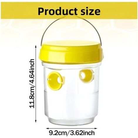 4er-Pack Insektenfalle für Wespen, Asiatische Hornissen, herausnehmbare und wiederverwendbare Wespenfalle, Lebendfalle mit zwei Kanälen, ohne chemische Lockstoffe (1/3)
