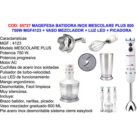 MAGEFESA MESCOLARE PLUS 750W MGF4123 Frullatore in acciaio inox con bicchiere e tritatutto