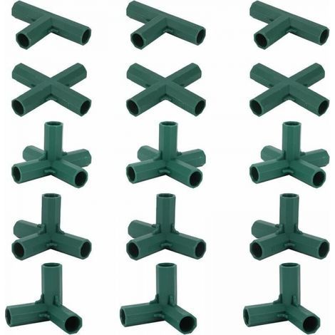 16mm Pack of 15 garden frame connectors, 5 types of stable supports for flower stands and greenhouses (1/5)
