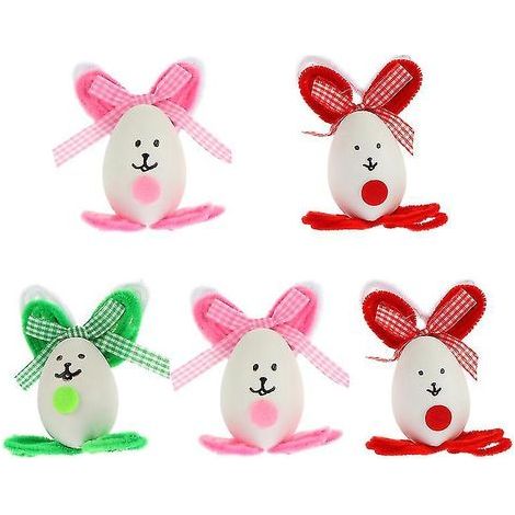 Ensemble de 5 œufs de lapin factices décoratifs (1/3)