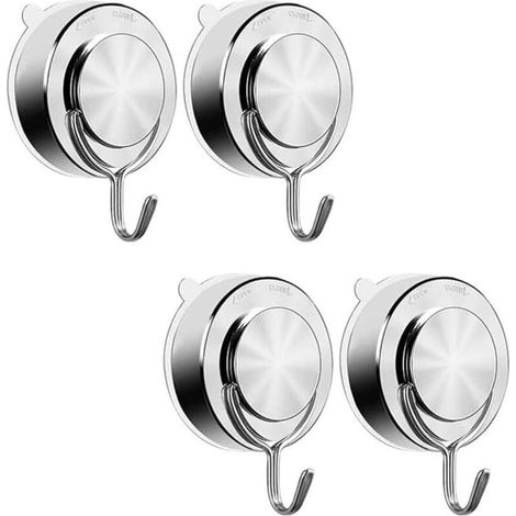 Gancio a ventosa super resistente in acciaio inox per asciugamani, non necessita di foratura, per bagno e cucina - Crezuo (1/4)