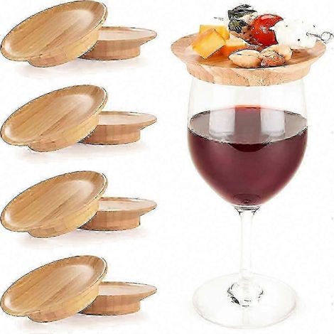 Lot de 4 couvercles apéritif en bambou 10 cm, dessus de planche à fromage réutilisables, accessoires pour plateau de fête (1/5)