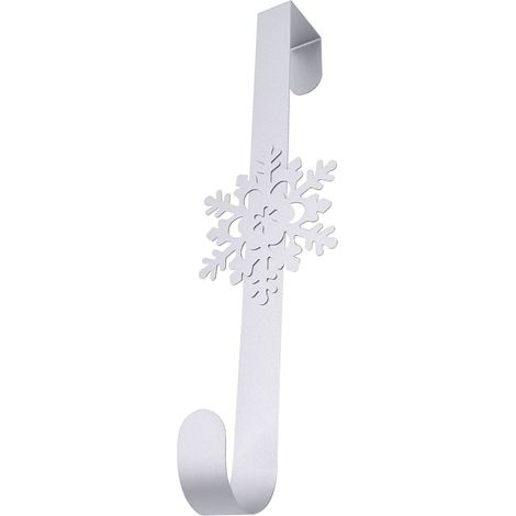 Cintre de guirlande de flocon de neige de No毛l - Crochet de porte d'entr茅e pour No毛l, hiver et d茅coration ext茅rieure de No毛l - Couronne de No毛l pour la maison, le bureau, la f锚te de No毛l (1/5)