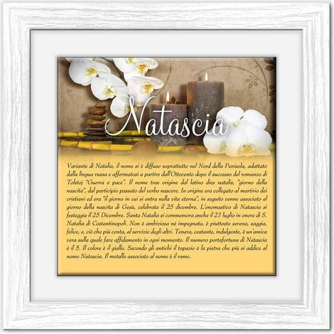Lupia - Quadro mattonella Ceramica Modern White 29x29 cm con significato del nome Natascia (1/4)
