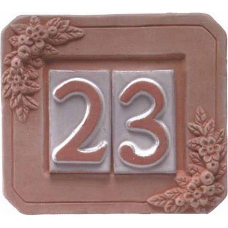Portanumero In Terracotta 2 Posti Cm. 18X16 - 5 Pz (1/2)