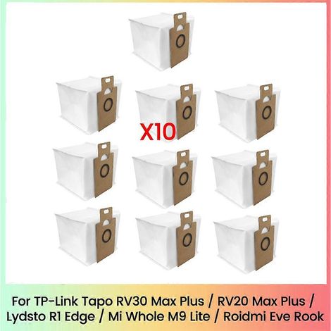 Sac à poussière pour RV30 /RV20 / R1 Edge/MiWhole M9 Lite/ Eve Robot Aspirateur 10PCS