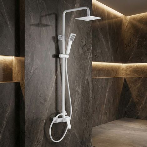 Imex -  Columna Ducha Monomando con Grifo Blanco Serie Art