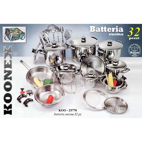 Batteria pentole da cucina 32 pz bavaria gicos 025778 padelle - gicos (1/2)