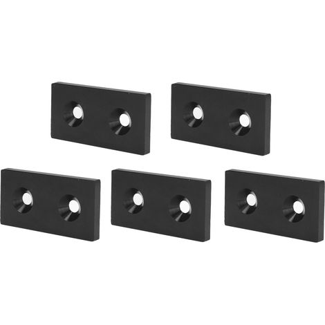 Capuchon d'extrémité en aluminium 5 pièces, plaque de couverture en alliage métallique, pièces linéaires 4080 double trous noir (1/5)