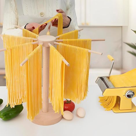 Séchoir à pâtes en bois 40 cm de haut Pliable Facile à monter Portable Démontable Facile à nettoyer séchoir à pâtes support (1/5)
