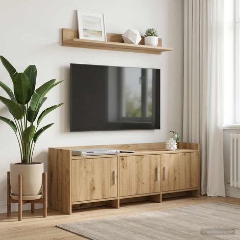 vidaXL Meuble TV 130 x 33 x 47 cm Chêne artisanal Bois d'ingénierie (1/5)