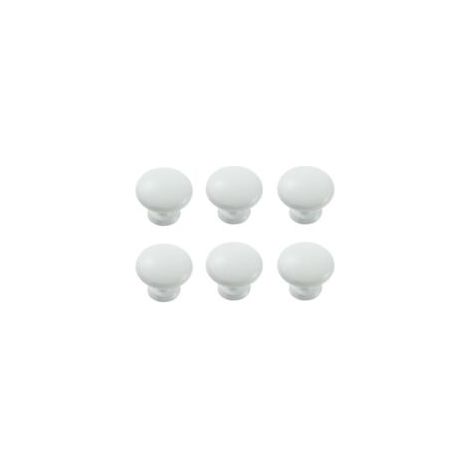 Tiradores redondos de aluminio para cajones, tiradores modernos para muebles, tiradores minimalistas para armarios de cocina, cómodas y roperos, color blanco, juego de 6 - Crezuo (1/4)