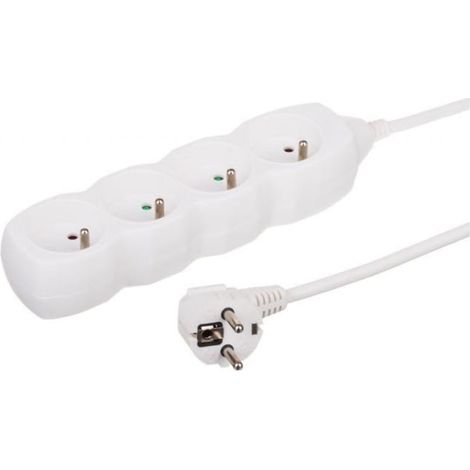 Cable alargador de 4 tomas, 5 m, blanco, 3x1,0 mm OWY 34450