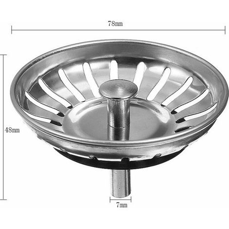 Filtre Evier - Acier Inoxydable - Diamètre 78 mm - Pour Évier Cuisine Salle De Bain - Unité Double (1/5)